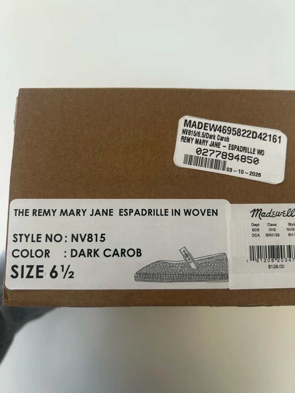 NIB • Madewell Remy Mary Jane Espareilles in Woven dark Carob - 6.5 - Picture 9 of 10